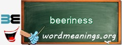 WordMeaning blackboard for beeriness